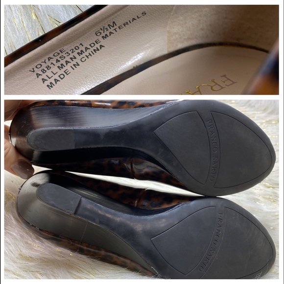 Franco Sarto Leopard Print Peep Toe Wedge - Picture 7 of 8